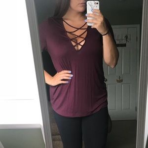 Charlotte Russe lace up top